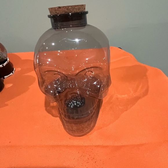 Mystic Gray Plastic Skull with Cork Lid Set - Picture 1 of 15